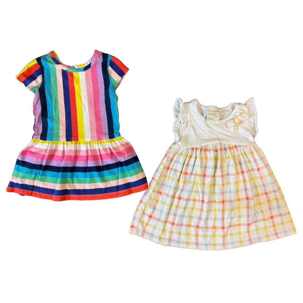 Baby Girl 12 Months Summer Clothes Casual Dresses Outfit Rainbow Stripe Plaid